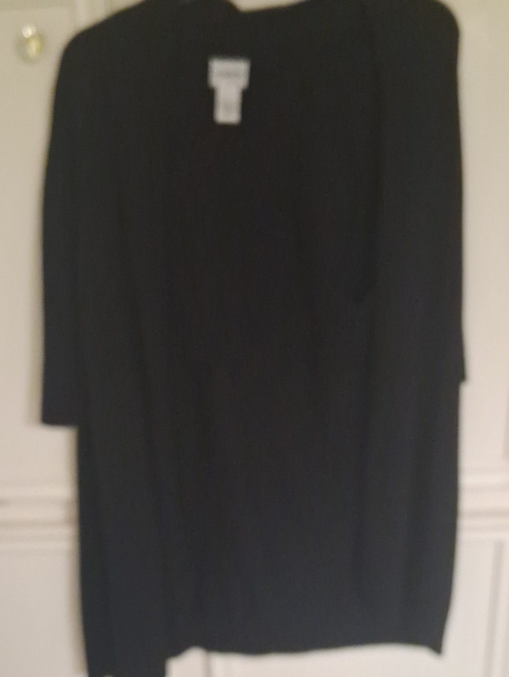 Chicos Womens Black Sweater - Classic Lightweight Open Front Sweater